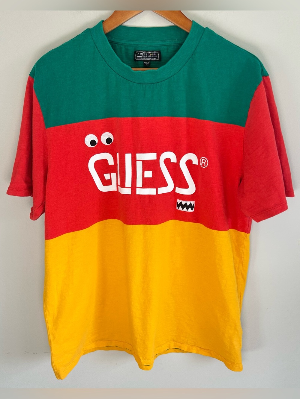 Guess Jx Baldwin Vibras Tour Color Block T-Shirt Men's Size L Cotton